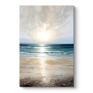 Πίνακας σε καμβά "Sunrise on the Beach" Megapap ψηφιακής εκτύπωσης 50x75x3εκ.
