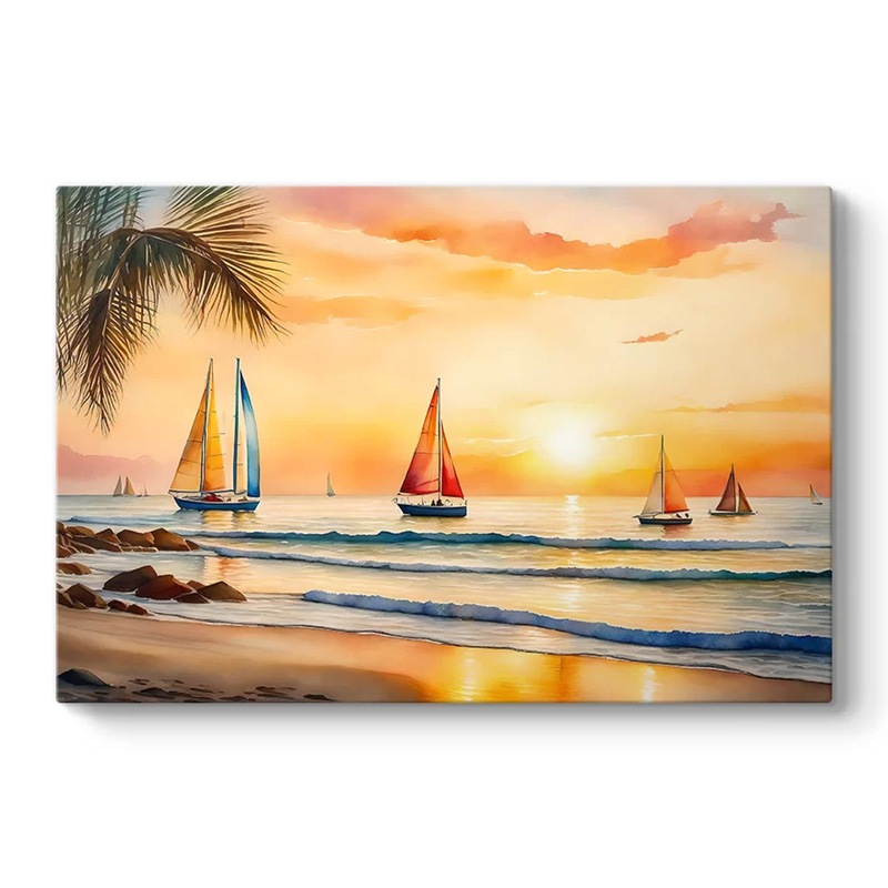 Πίνακας σε καμβά "Tropical Sails at the Sunset" Megapap ψηφιακής εκτύπωσης 100x70x3εκ. Πίνακας σε καμβά "Tropical Sails at the Sunset" Megapap ψηφιακής εκτύπωσης 100x70x3εκ.
