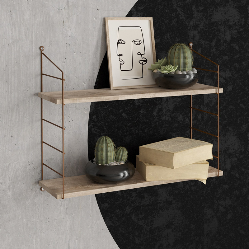 Ραφιέρα τοίχου Armoni Megapap χρώμα sacramento oak - καφέ μέταλλο 72x20x58εκ. Ραφιέρα τοίχου Armoni Megapap χρώμα sacramento oak - καφέ μέταλλο 72x20x58εκ.