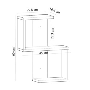 Ραφιέρα τοίχου Octa Megapap χρώμα λευκό 45x16,4x60εκ. - Image 4