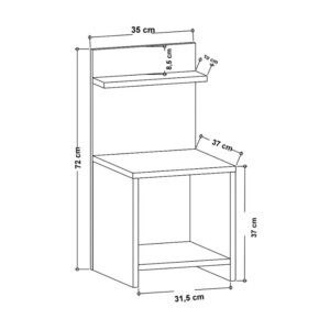 Κομοδίνο Ulman Megapap χρώμα sapphire oak 35x37x72εκ. - Image 5