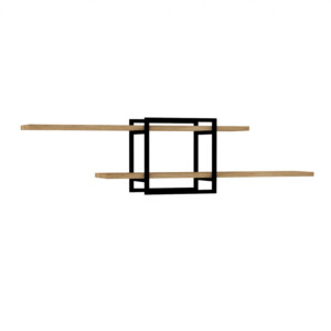 Ραφιέρα τοίχου Mone Megapap χρώμα sapphire oak - μαύρο 120x18x30εκ. - Image 3