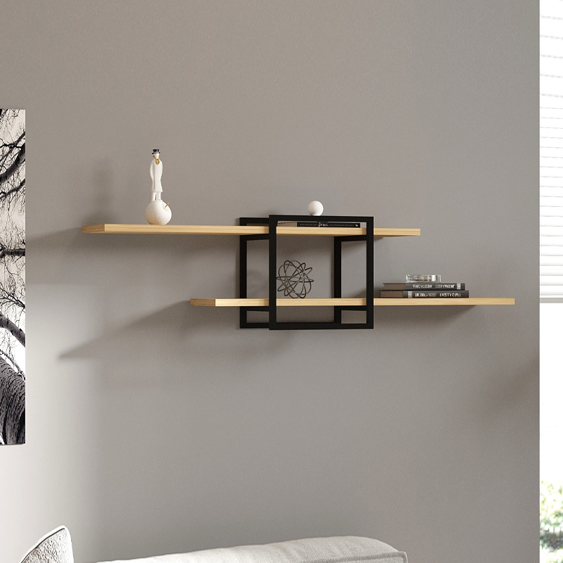 Ραφιέρα τοίχου Mone Megapap χρώμα sapphire oak - μαύρο 120x18x30εκ. Ραφιέρα τοίχου Mone Megapap χρώμα sapphire oak - μαύρο 120x18x30εκ.