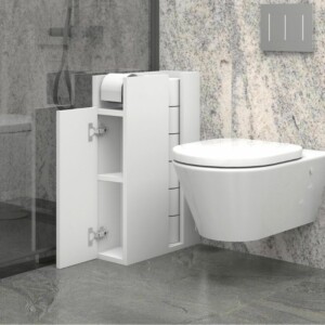 Ντουλάπι μπάνιου Paper Megapap χρώμα λευκό 17x42x66εκ. - Image 2