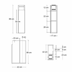 Ντουλάπι μπάνιου Paper Megapap χρώμα λευκό 17x42x66εκ. - Image 5