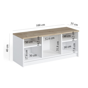 Παπουτσοθήκη London Megapap χρώμα λευκό - sapphire oak 100x35x40εκ. - Image 4