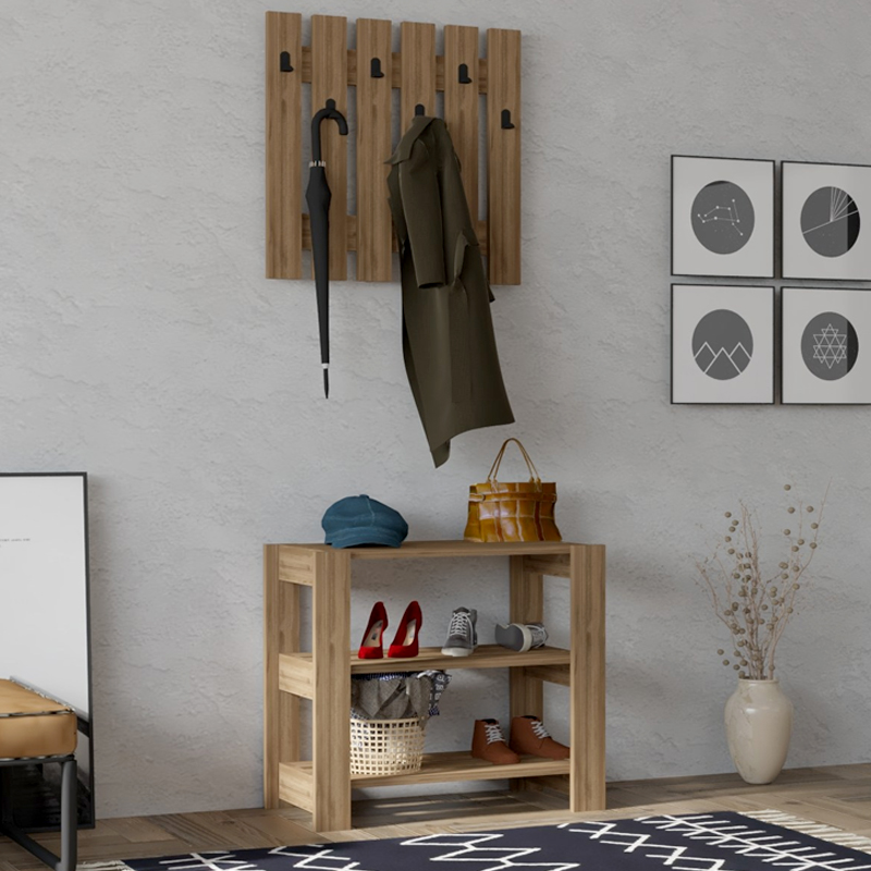 Έπιπλο εισόδου Friends Megapap χρώμα καρυδί 69 Έπιπλο εισόδου Friends Megapap χρώμα καρυδί 69