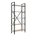 Βιβλιοθήκη Elysian Megapap χρώμα travertine - μαύρο 90x33,5x180εκ. - Image 4