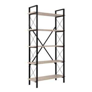 Βιβλιοθήκη Elysian Megapap χρώμα travertine - μαύρο 90x33,5x180εκ. - Image 4