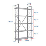 Βιβλιοθήκη Elysian Megapap χρώμα λευκό - χρυσό 90x33,5x180εκ. - Image 5