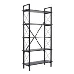 Βιβλιοθήκη Elysian Megapap χρώμα black wood 90x33,5x180εκ. - Image 4