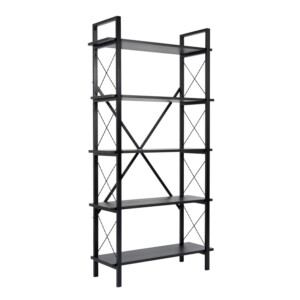 Βιβλιοθήκη Elysian Megapap χρώμα μαύρο 90x33,5x180εκ. - Image 4