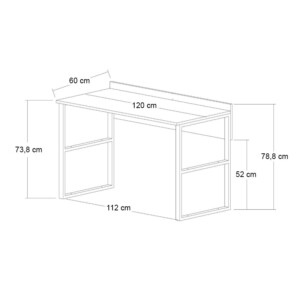 Γραφείο εργασίας Rana Megapap χρώμα καρυδί - μαύρο 120x60x78,8εκ. - Image 5