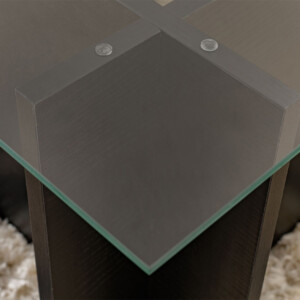 Τραπεζάκι σαλονιού Vetrino Megapap γυάλινο χρώμα μαύρο 105x65x40εκ. - Image 4