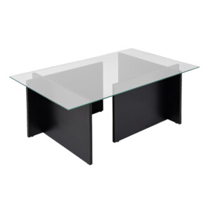 Τραπεζάκι σαλονιού Vetrino Megapap γυάλινο χρώμα μαύρο 105x65x40εκ. - Image 6