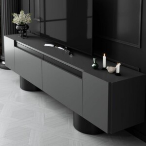 Έπιπλο τηλεόρασης Haven Megapap χρώμα ανθρακί 180x30x50εκ. - Image 2