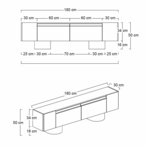 Έπιπλο τηλεόρασης Haven Megapap χρώμα ανθρακί 180x30x50εκ. - Image 9