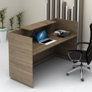 Γραφείο υποδοχής - reception Lemmon Megapap χρώμα καρυδί 160x70x110εκ. - Image 2