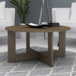 Τραπεζάκι σαλονιού Kati Megapap χρώμα καρυδί Ø80x42εκ. - Image 2