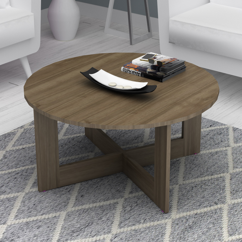 Τραπεζάκι σαλονιού Kati Megapap χρώμα καρυδί Ø80x42εκ. Τραπεζάκι σαλονιού Kati Megapap χρώμα καρυδί Ø80x42εκ.