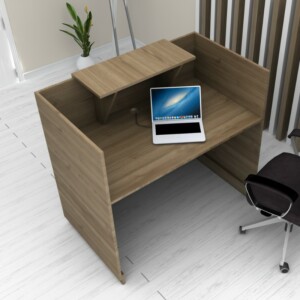 Γραφείο υποδοχής - reception Lemmon Megapap χρώμα καρυδί 120x70x110εκ. - Image 2