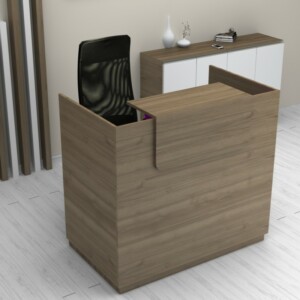 Γραφείο υποδοχής - reception Lemmon Megapap χρώμα καρυδί 120x70x110εκ. - Image 3