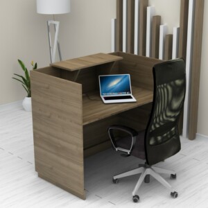 Γραφείο υποδοχής - reception Lemmon Megapap χρώμα καρυδί 120x70x110εκ. - Image 4