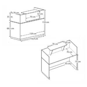 Γραφείο υποδοχής - reception Lemmon Megapap χρώμα καρυδί 120x70x110εκ. - Image 7