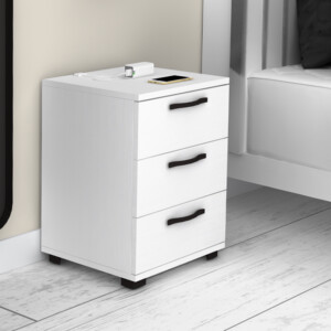 Κομοδίνο - συρταριέρα γραφείου Roco Megapap χρώμα λευκό 40x39x57εκ. - Image 3