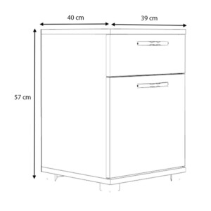 Κομοδίνο - συρταριέρα γραφείου Veto Megapap χρώμα λευκό 40x39x57εκ. - Image 5