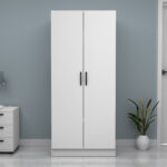 Ντουλάπα ρούχων Vivian Megapap δίφυλλη χρώμα λευκό 80x51,8x181εκ. - Image 4