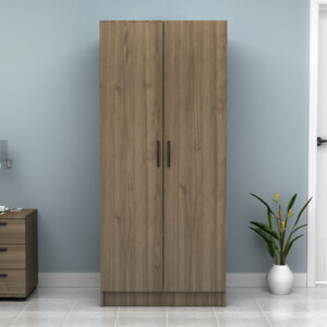 Ντουλάπα ρούχων Vivian Megapap δίφυλλη χρώμα καρυδί 80x51,8x181εκ. - Image 3