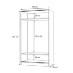 Ντουλάπα ρούχων Regio Megapap δίφυλλη συρόμενη χρώμα φυσικό οξιάς 100x60x181εκ. - Image 5