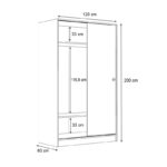 Ντουλάπα ρούχων Regio Megapap δίφυλλη συρόμενη χρώμα φυσικό οξιάς 120x60x200εκ. - Image 6