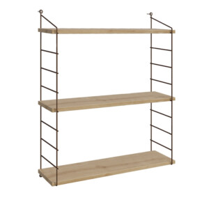 Ραφιέρα τοίχου Armoni Megapap χρώμα sapphire oak - καφέ μέταλλο 72x20x85εκ. - Image 3