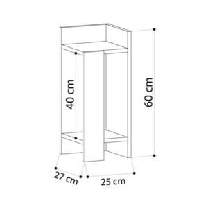 Κομοδίνο Elos Megapap δεξί χρώμα sapphire oak - ανθρακί 25x27x60εκ. - Image 4
