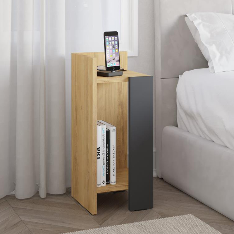 Κομοδίνο Elos Megapap αριστερό χρώμα sapphire oak - ανθρακί 25x27x60εκ. Κομοδίνο Elos Megapap αριστερό χρώμα sapphire oak - ανθρακί 25x27x60εκ.