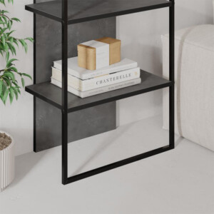 Βιβλιοθήκη Archy Megapap χρώμα γκρι ρετρό 53x31,7x180εκ. - Image 3