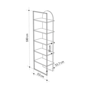 Βιβλιοθήκη Archy Megapap χρώμα sapphire oak 53x31,7x180εκ. - Image 5