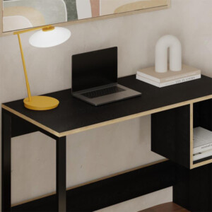 Γραφείο εργασίας Cubo Megapap χρώμα black wood 110x50x75εκ. - Image 2