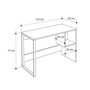 Γραφείο εργασίας Cubo Megapap χρώμα black wood 110x50x75εκ. - Image 5