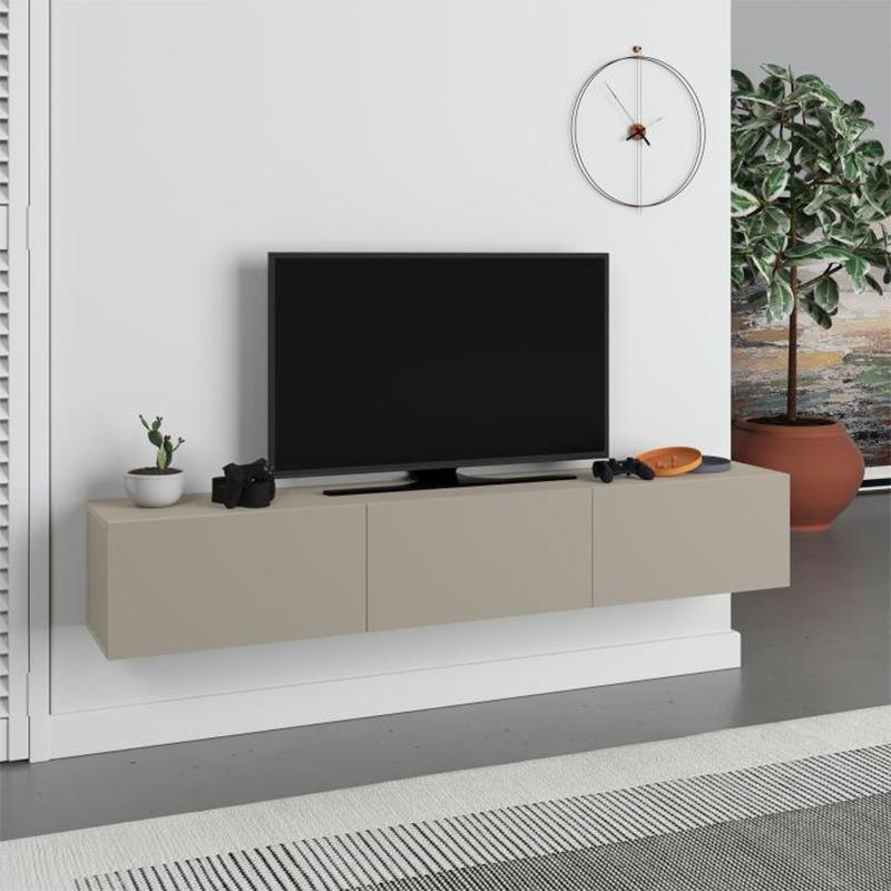 Έπιπλο τηλεόρασης επιτοίχιο Francy Megapap χρώμα sandstone 180x30x30εκ. Έπιπλο τηλεόρασης επιτοίχιο Francy Megapap χρώμα sandstone 180x30x30εκ.