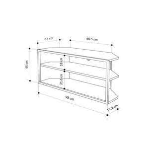 Έπιπλο τηλεόρασης γωνιακό Echo Megapap χρώμα γκρι ρετρό 98x37x45εκ. - Image 5