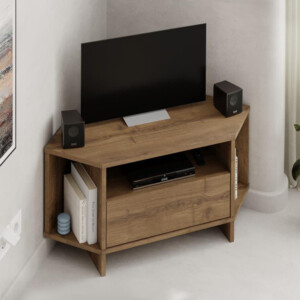 Έπιπλο τηλεόρασης γωνιακό Viva Megapap χρώμα ανοιχτό καρυδί 95