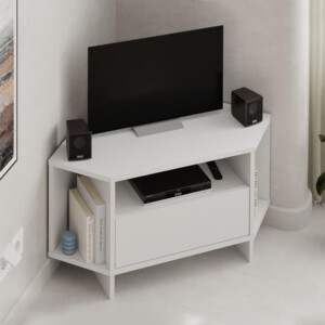 Έπιπλο τηλεόρασης γωνιακό Viva Megapap χρώμα λευκό 95