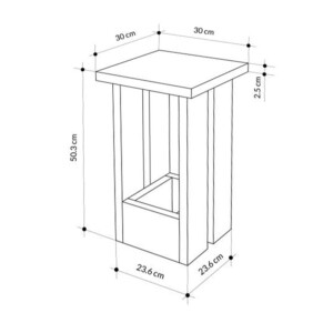 Τραπεζάκι βοηθητικό Tasos Megapap χρώμα sepet oak 30x30x50,3εκ. - Image 5