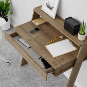 Γραφείο εργασίας Cowork Megapap χρώμα ανοιχτό καρυδί 94x50x91εκ. - Image 3