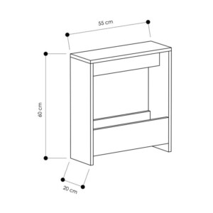 Τραπεζάκι βοηθητικό Simpi Megapap χρώμα λευκό 55x20x60εκ. - Image 4