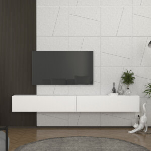 Έπιπλο τηλεόρασης επιτοίχιο Espanse Megapap χρώμα λευκό 241,8x31,7x30εκ. - Image 4