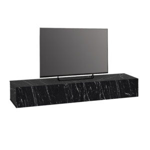 Έπιπλο τηλεόρασης επιτοίχιο Espanse Megapap χρώμα μαύρο εφέ μαρμάρου 241,8x31,7x30εκ. - Image 5